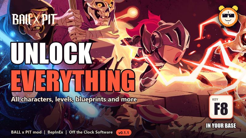 Cover art for Unlock All Characters and Blueprints, a BALL x PIT mod